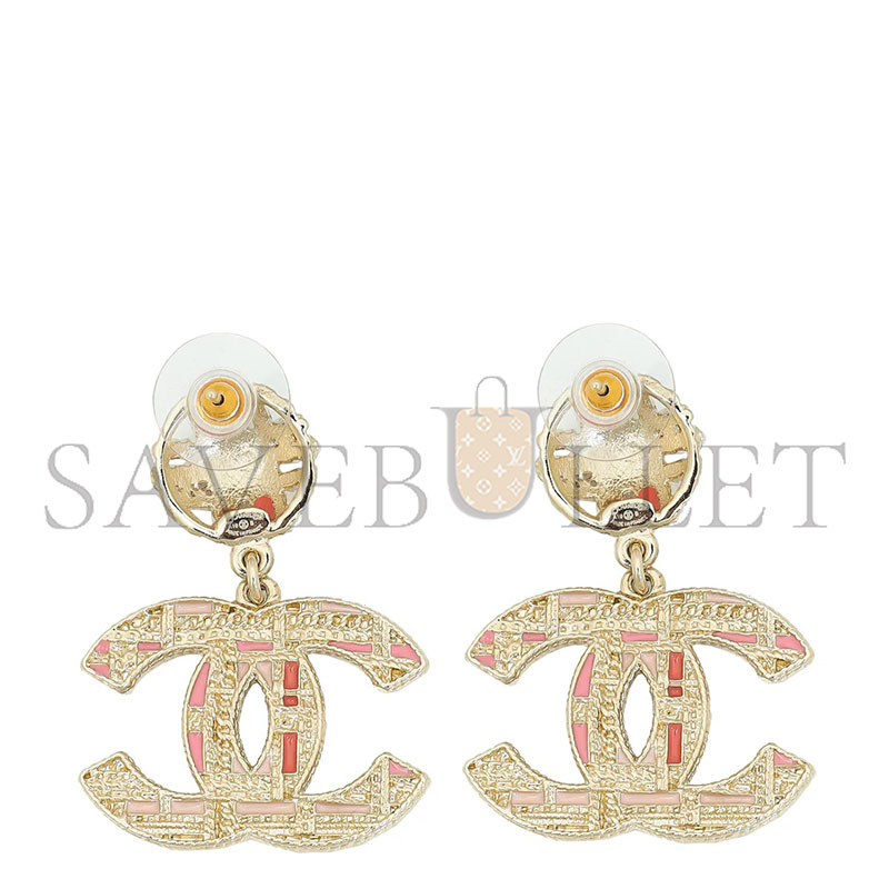 Ch**el pink cc peads studs drop earrings ab2490